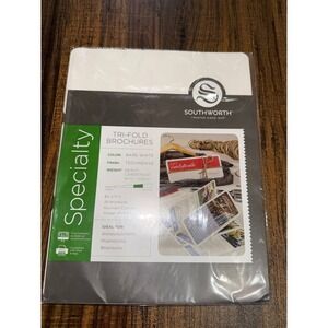 Southworth Tri-Fold Brochures Bare White Techweave 80lb Cardstock 25ct 91309